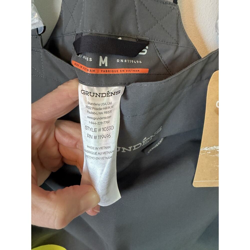 Grundens Full Share Fishing Bib Hi Visibility Yellow/gray Sz M NWT $170 - Picture 5 of 16